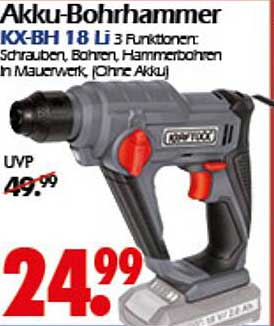 Akku-Bohrhammer KX-BH 18 Li - 3 Funktionen: Schrauben, Bohren, Hammerbohren in Mauerwerk (Ohne Akku)