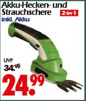 Akku-Hecken- und Strauchschere 2-in-1 inkl. Akku