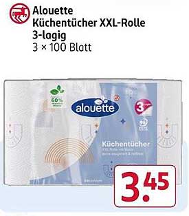 Alouette Küchentücher XXL-Rolle 3-lagig 3 × 100 Blatt