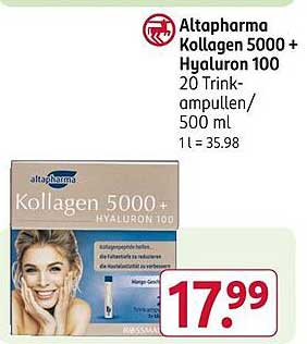 Altapharma Kollagen 5000 + Hyaluron 100 20 Trinkampullen/500 ml