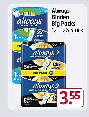 Always Binden Big Packs 12 – 26 Stück
