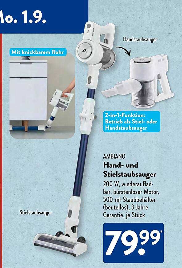 AMBIANO Hand- und Stielstaubsauger