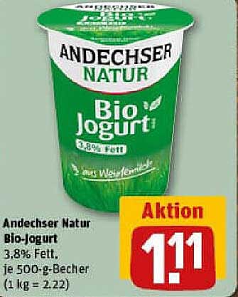 Andechser Natur Bio-Jogurt 3,8% Fett
