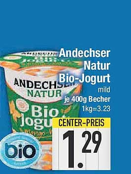 Andechser Natur Bio-Jogurt mild je 400g Becher