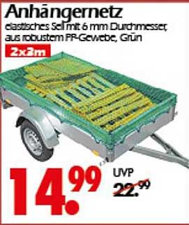 Anhängernetz 2x3m aus robustem PR-Gewebe, Grün