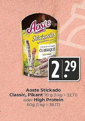 Aoste Stickado Classic, Pikant oder High Protein