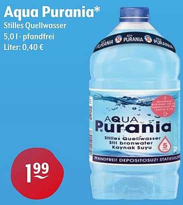 Aqua Purania* Stilles Quellwasser 5,0 l - pfandfrei