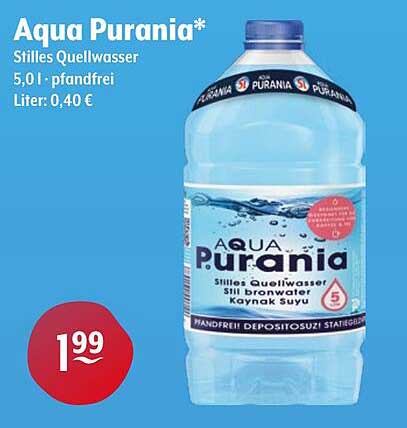 Aqua Purania* Stilles Quellwasser 5,01 l – pfandfrei