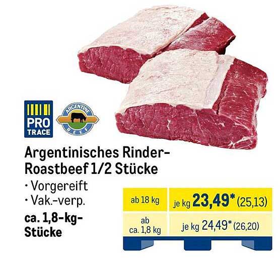 Argentinisches Rinder-Roastbeef 1/2 Stücke