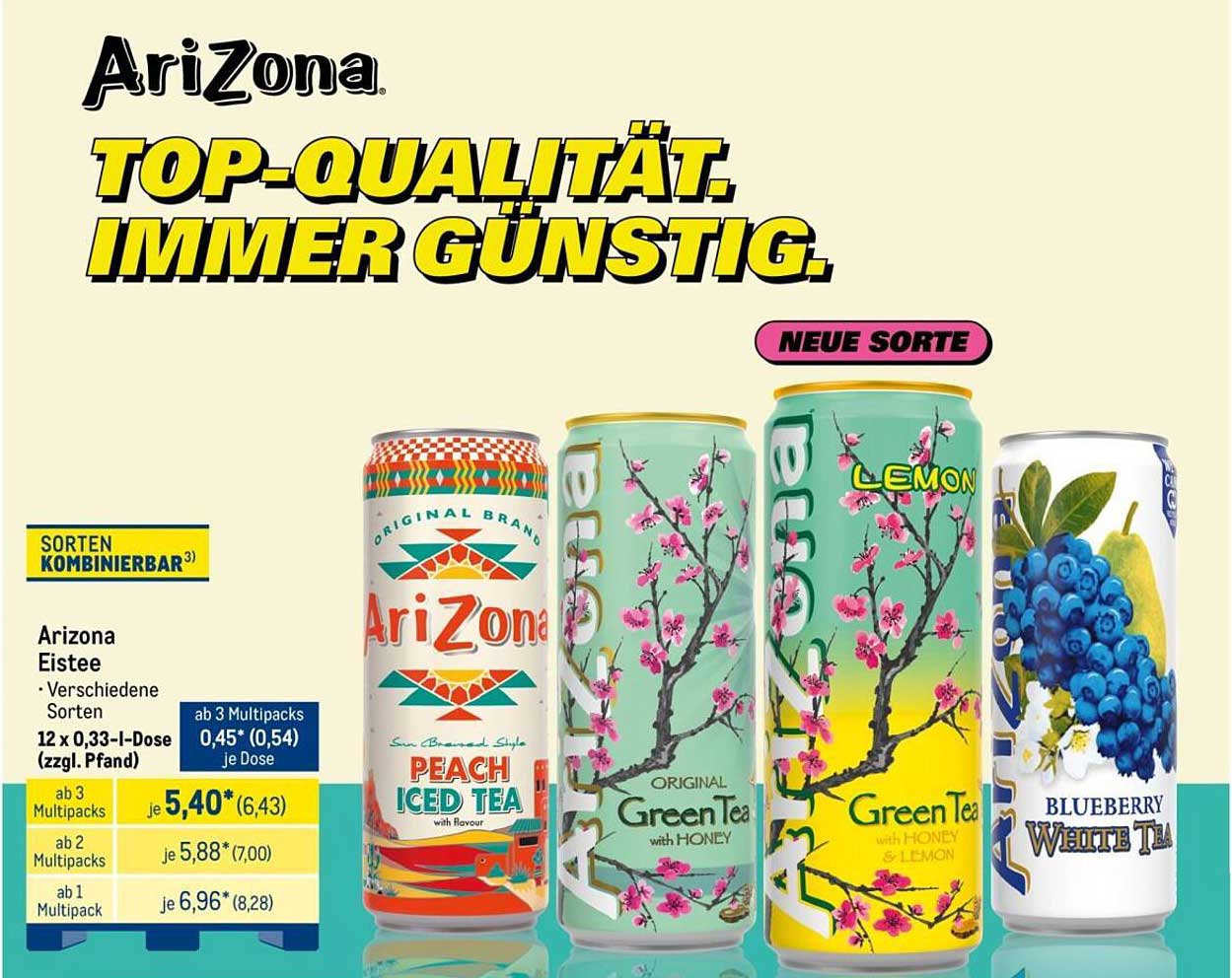 Arizona Eistee - Verschiedene Sorten 12 x 0,33 l Dose (zzgl. Pfand)