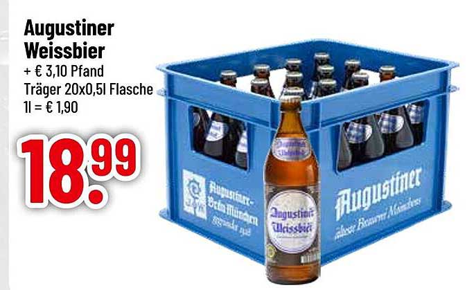 Augustiner Weißbier im Kasten - 20 x 0,5 l