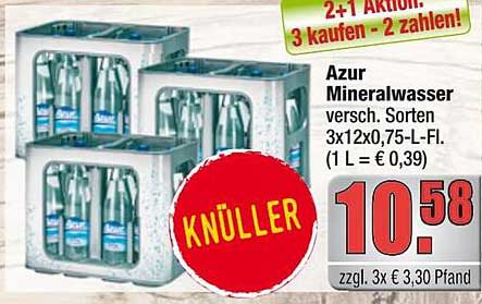 Azur Mineralwasser 3x12x0,75-L-Fl.
