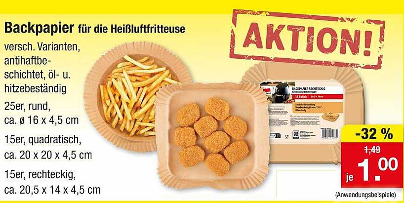 Backpapier für die Heißluftfritteuse - verschiedene Varianten