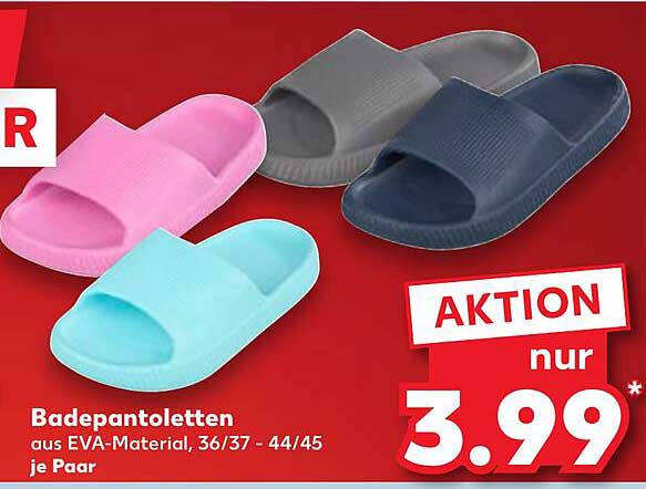 Badepantoletten aus EVA-Material, 36/37 - 44/45 je Paar