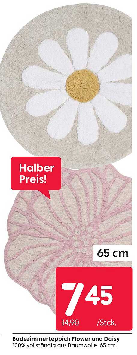 Badezimmerteppich Flower und Daisy