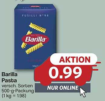 Barilla Pasta Fusilli N°98 500-g-Packung zum Aktionspreis