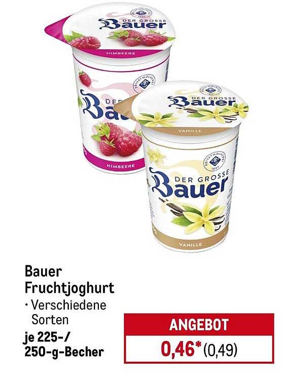 Bauer Fruchtjoghurt - Verschiedene Sorten