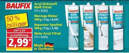 BAUFIX Acryl Dichtstoff Weiß 310 ml