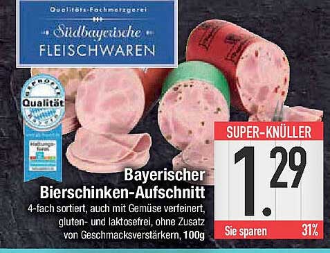 Bayerischer Bierschinken-Aufschnitt, 100g