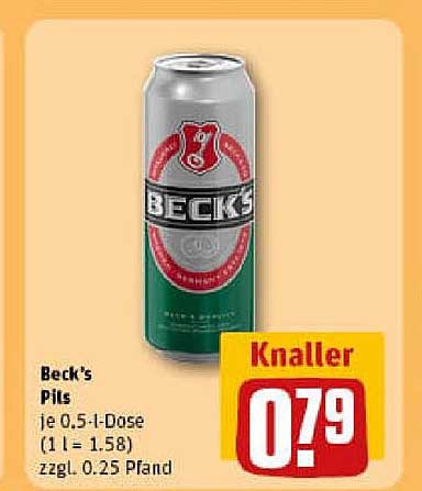 Beck's Pils 0,5 l Dose - Jetzt für nur 0,79 €!
