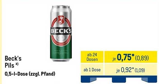 Beck's Pils 0,5-l-Dose (zzgl. Pfand)