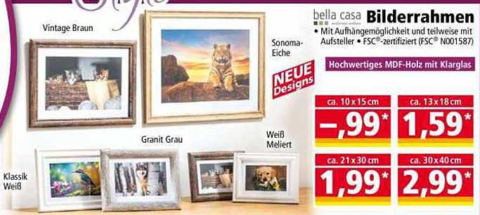 bella casa Bilderrahmen in verschiedenen Designs