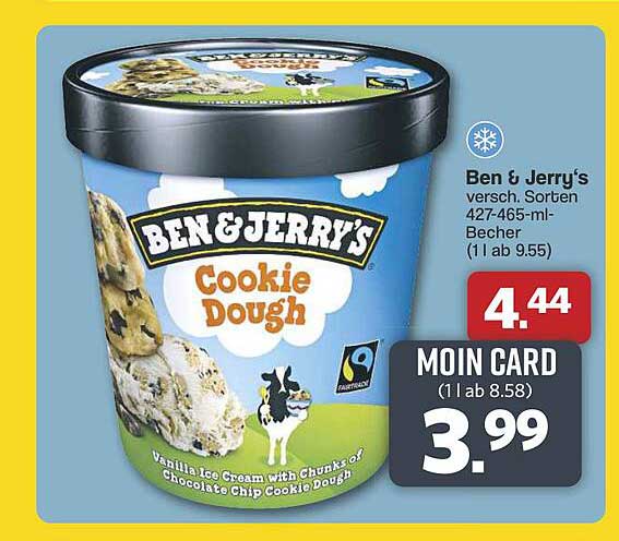 Ben & Jerry's Cookie Dough Eiscreme Becher 427-465 ml