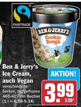 Ben & Jerry’s Ice Cream, auch Vegan - verschiedene Sorten, tiefgefroren 465-427 ml Becher