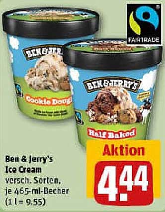 Ben & Jerry's Ice Cream - verschiedene Sorten, je 465-ml-Becher