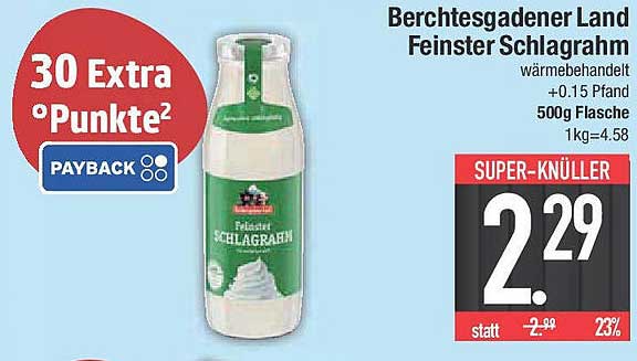 Berchtesgadener Land Feinstes Schlagrahm 500g Flasche