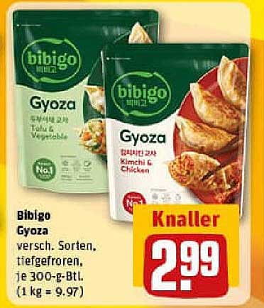 Bibigo Gyoza, verschiedene Sorten, tiefgefroren, je 300-g-Btl.