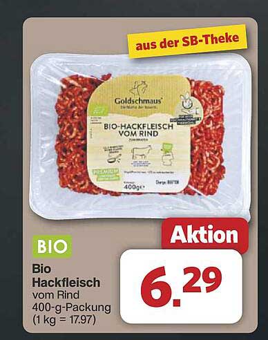Bio Hackfleisch vom Rind 400-g-Packung