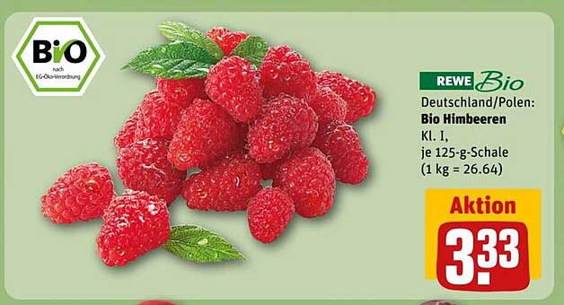 Bio Himbeeren 125-g-Schale