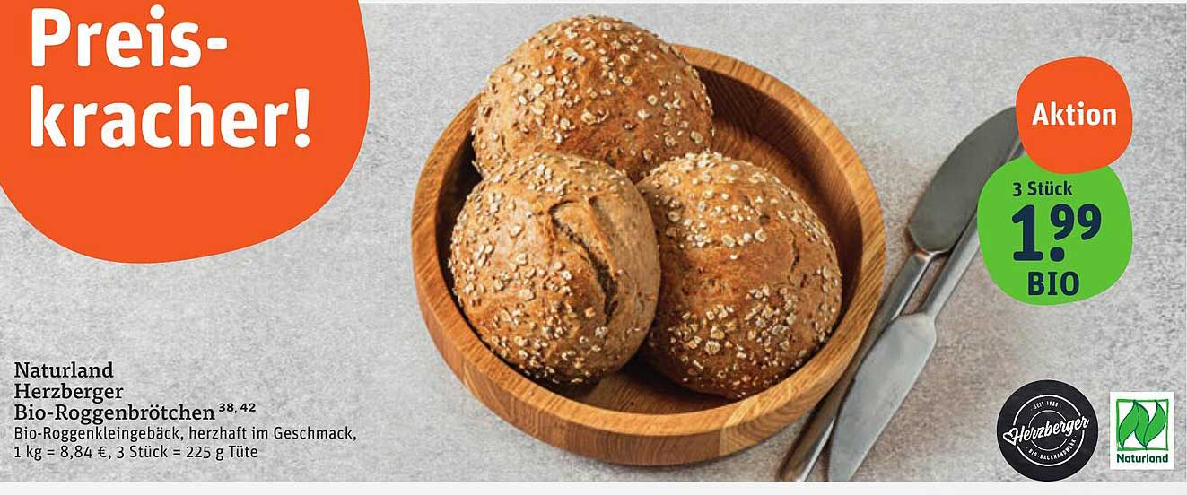 Bio-Roggenbrötchen 3 Stück zum unschlagbaren Preis
