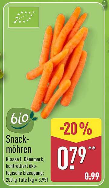 Bio Snack-Möhren 200 g - Jetzt zum Aktionspreis!