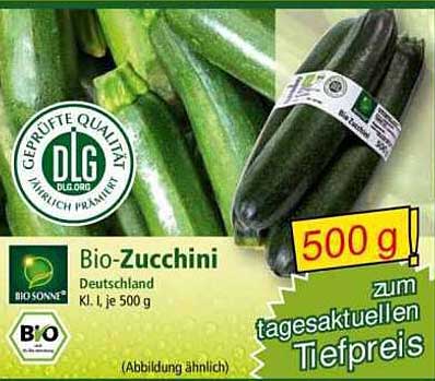 Bio-Zucchini 500 g zum tagesaktuellen Tiefpreis