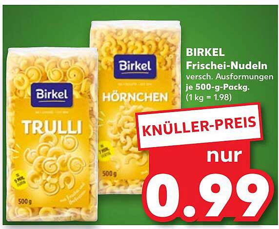 Birkel Frischei-Nudeln 500 g - Knüller-Preis nur 0,99 €