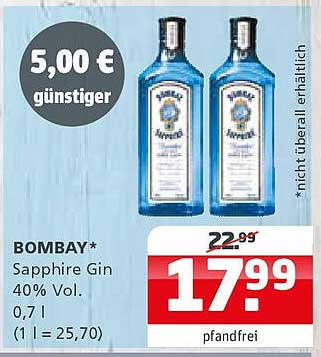 BOMBAY Sapphire Gin 40% Vol. 0,7 l
