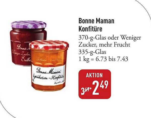 Bonne Maman Konfitüre 370-g-Glas oder weniger Zucker, mehr Frucht