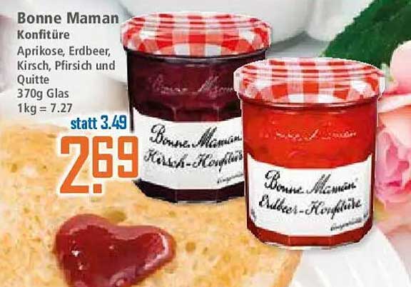Bonne Maman Konfitüre – Aprikose, Erdbeere, Kirsch, Pfirsich und Quitte