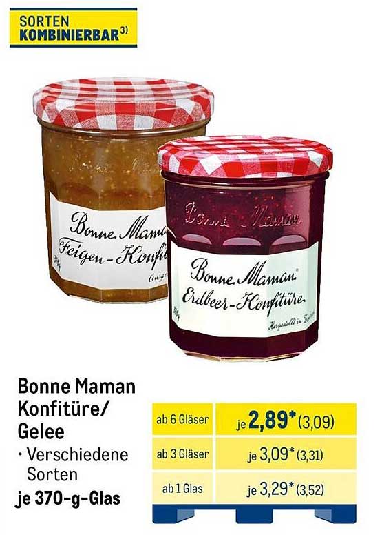 Bonne Maman Konfitüre/Gelee – Verschiedene Sorten