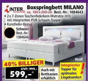 Boxspringbett MILANO – 40% günstiger!