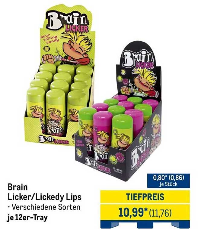 Brain Licker/Lickedy Lips - Verschiedene Sorten je 12er-Tray