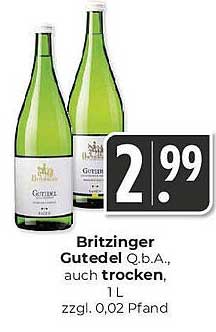 Britzinger Gutedel Q.b.A., auch trocken, 1 L