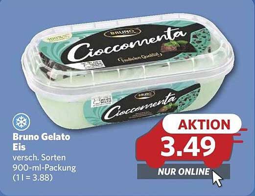 Bruno Gelato Eis 900-ml-Packung – Aktion für nur 3,49 €