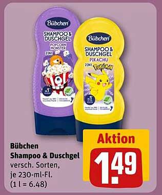 Bübchen Shampoo & Duschgel 2in1 - Popcorn Monster & Pikachu