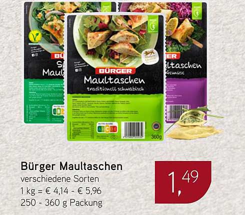 Bürger Maultaschen verschiedene Sorten