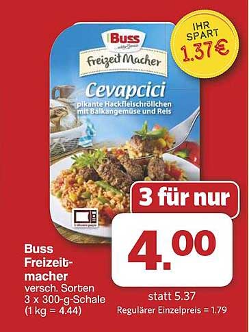Buss Freizeit-Macher Cevapcici - 3 für nur 4,00 €