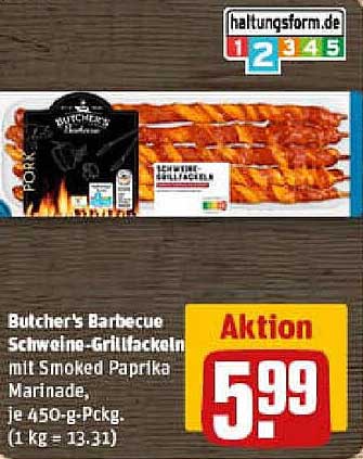Butcher's Barbecue Schweine-Grillflächen mit Smoked Paprika Marinade, je 450-g-Pckg.