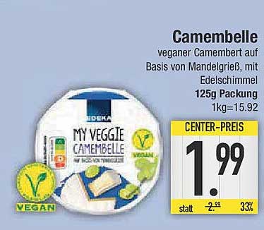 Camembelle - veganer Camembert auf Basis von Mandelgrieß